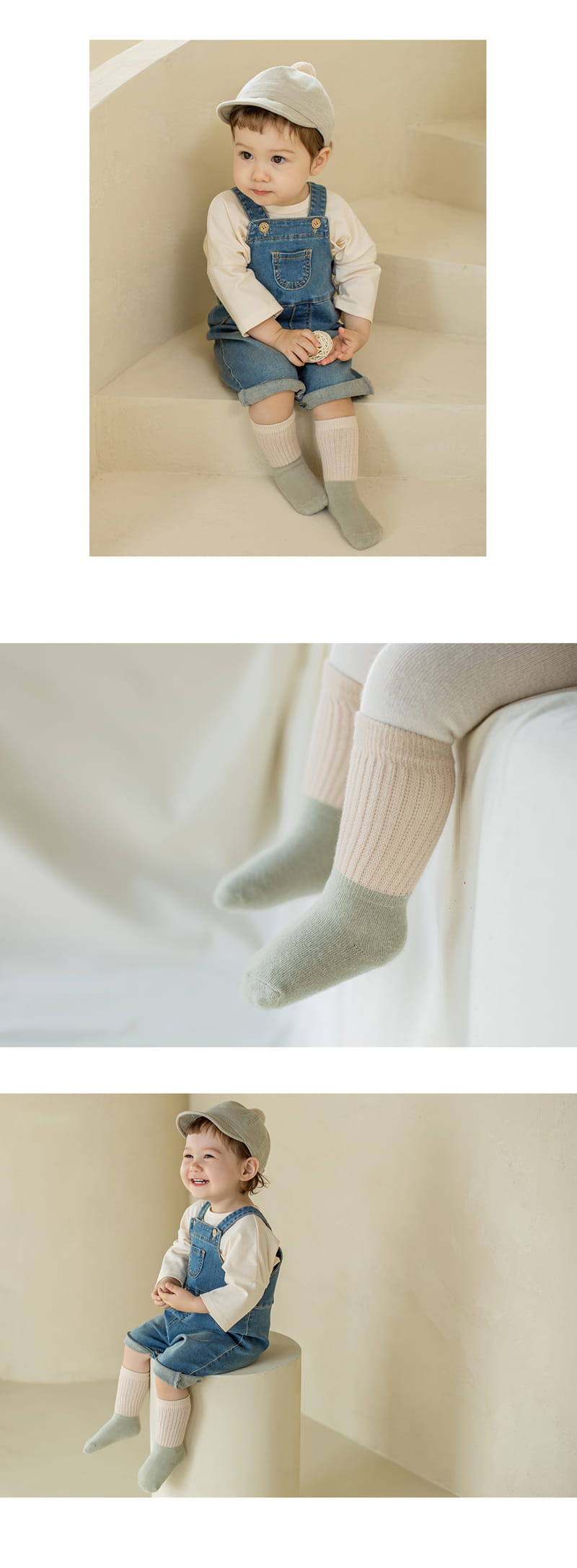 KIDS CLARA - Korean Children Fashion - #Kfashion4kids - Trend Warmer Baby Socks 3-in-1 [set of 5] - 7