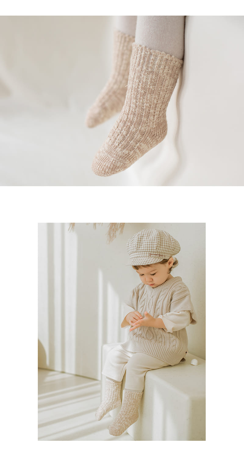 KIDS CLARA - Korean Children Fashion - #Kfashion4kids - Sandy Knit Socks [set of 5] - 5