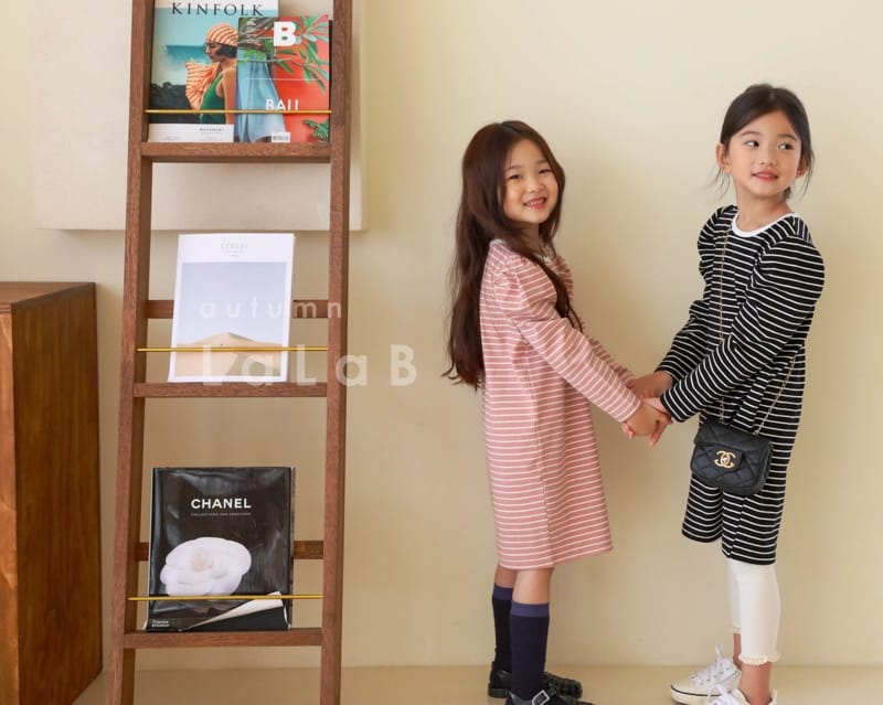 LALAB - Korean Children Fashion - #Kfashion4kids - Stripe Puff One-piece - 2