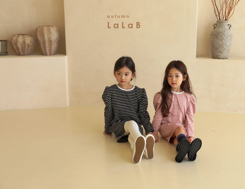 LALAB - Korean Children Fashion - #Kfashion4kids - Stripe Puff One-piece - 6