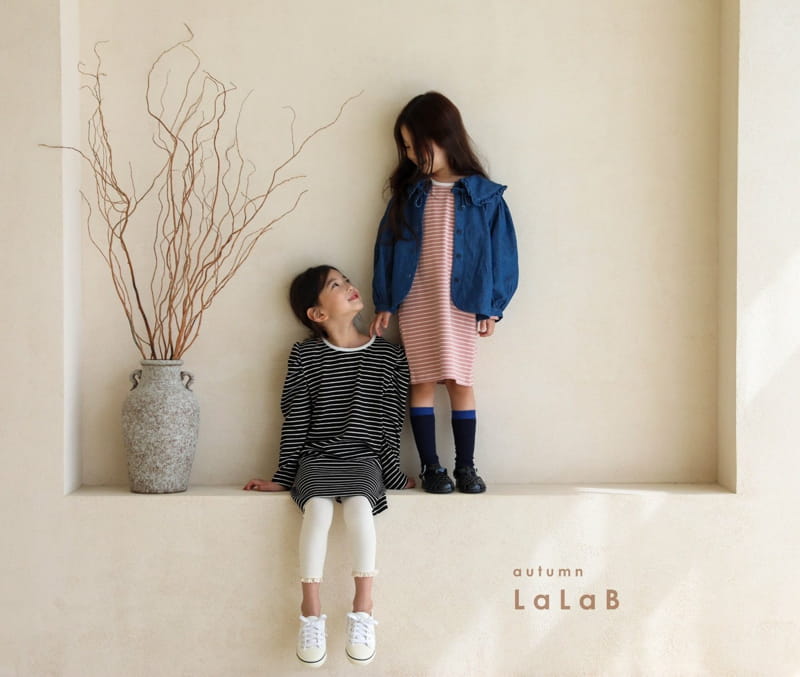 LALAB - Korean Children Fashion - #Kfashion4kids - Stripe Puff One-piece - 7