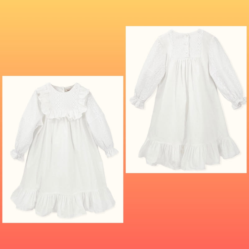 LE BEV - Korean Children Fashion - #Kfashion4kids - Lace Mone One-piece - 12