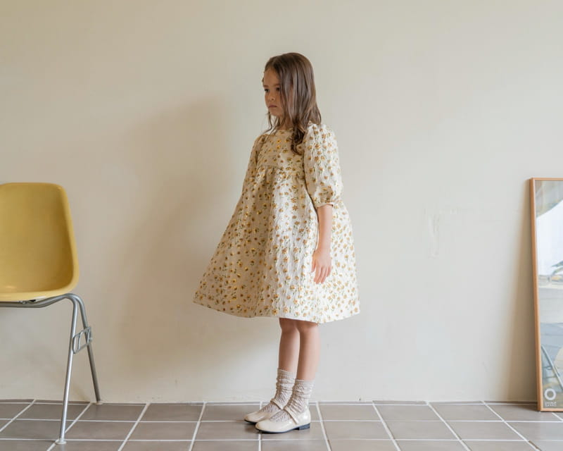 LE BEV - Korean Children Fashion - #Kfashion4kids - Gold Daisy One-piece - 3