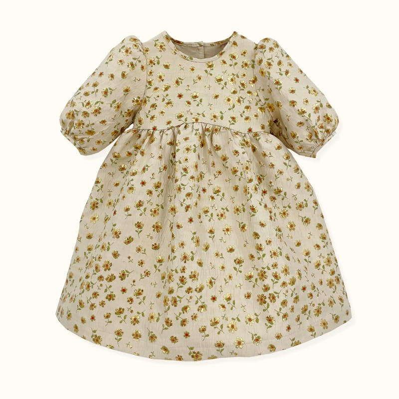 LE BEV - Korean Children Fashion - #Kfashion4kids - Gold Daisy One-piece - 8