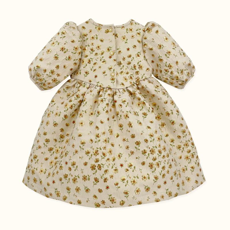 LE BEV - Korean Children Fashion - #Kfashion4kids - Gold Daisy One-piece - 9