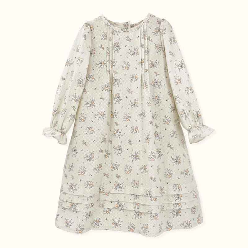 LE BEV - Korean Children Fashion - #Kfashion4kids - Flower Pintuck One-piece - 12