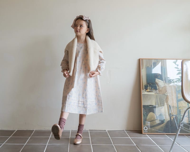 LE BEV - Korean Children Fashion - #Kfashion4kids - Flower Pintuck One-piece - 5
