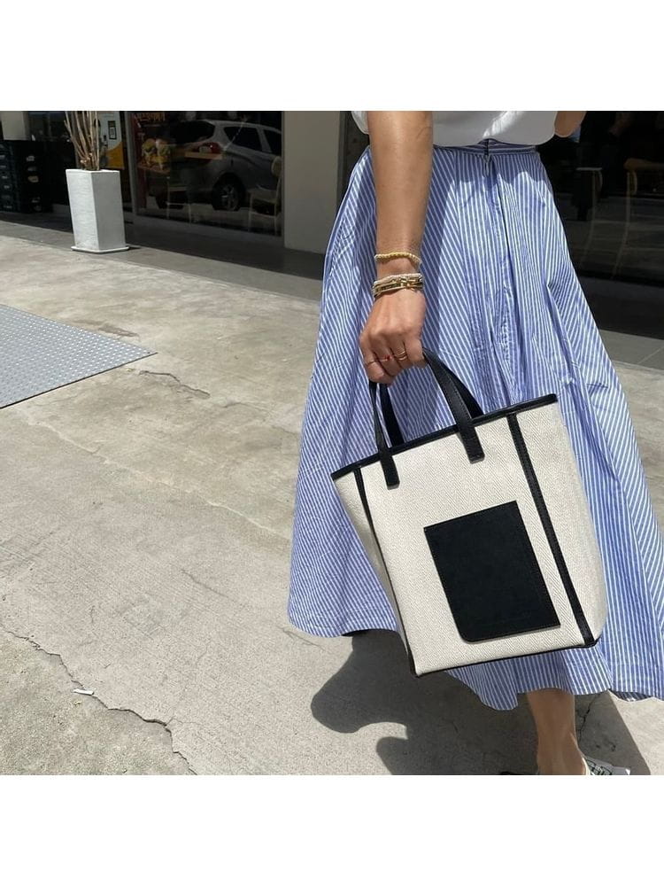LEJUNEV - Korean Children Fashion - #Kfashion4kids - Pocket Herringbone Tote Bag - 2