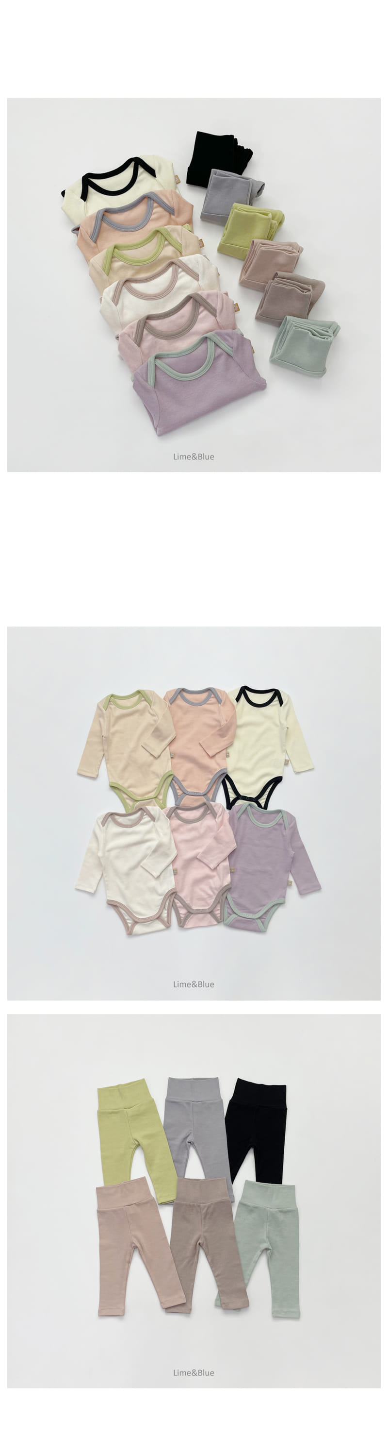 LIME & BLUE - Korean Children Fashion - #Kfashion4kids - Half Color Bodysuit