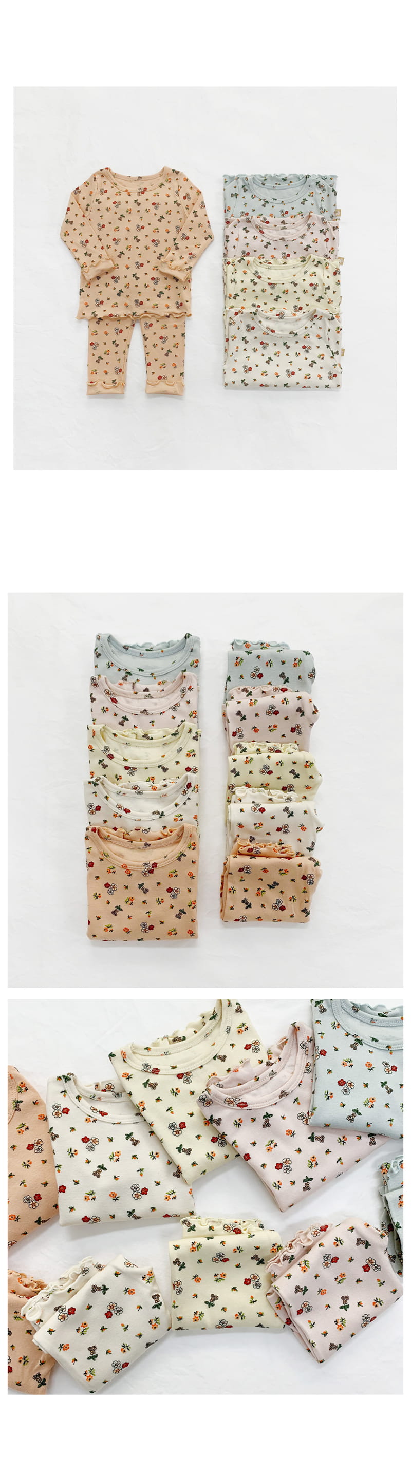 LIME & BLUE - Korean Children Fashion - #Kfashion4kids - Orange Flower Modal Easywear