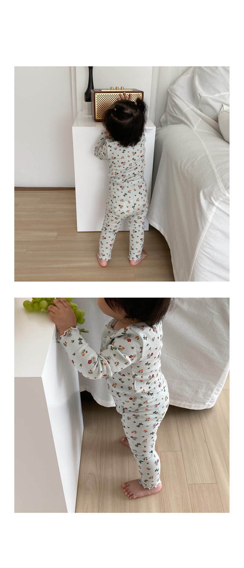 LIME & BLUE - Korean Children Fashion - #Kfashion4kids - Orange Flower Modal Easywear - 7