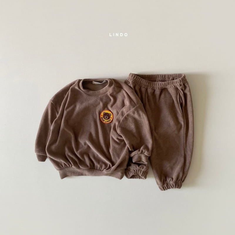 LINDO - Korean Children Fashion - #Kfashion4kids - Terry Bearp Bottom Set - 2
