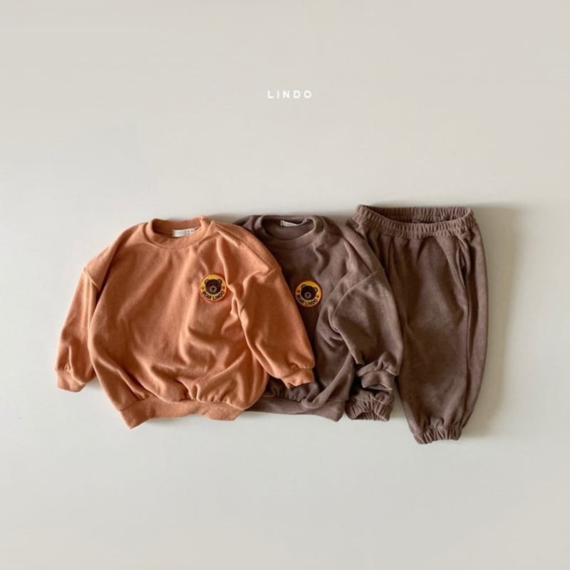 LINDO - Korean Children Fashion - #Kfashion4kids - Terry Bearp Bottom Set - 3