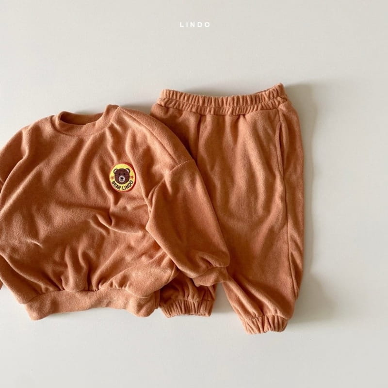LINDO - Korean Children Fashion - #Kfashion4kids - Terry Bearp Bottom Set - 4