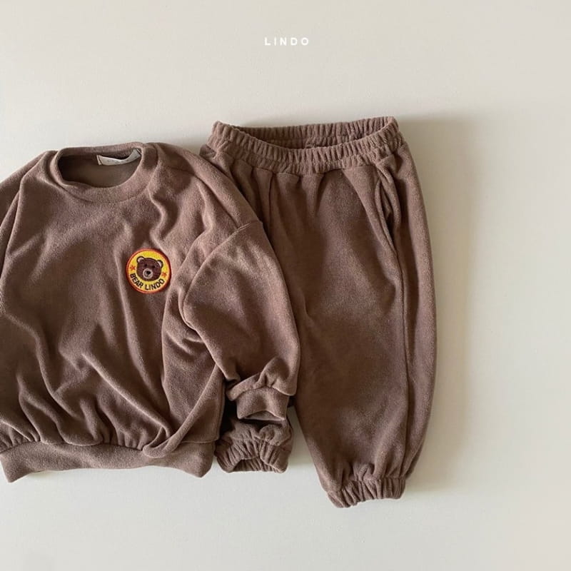 LINDO - Korean Children Fashion - #Kfashion4kids - Terry Bearp Bottom Set - 5