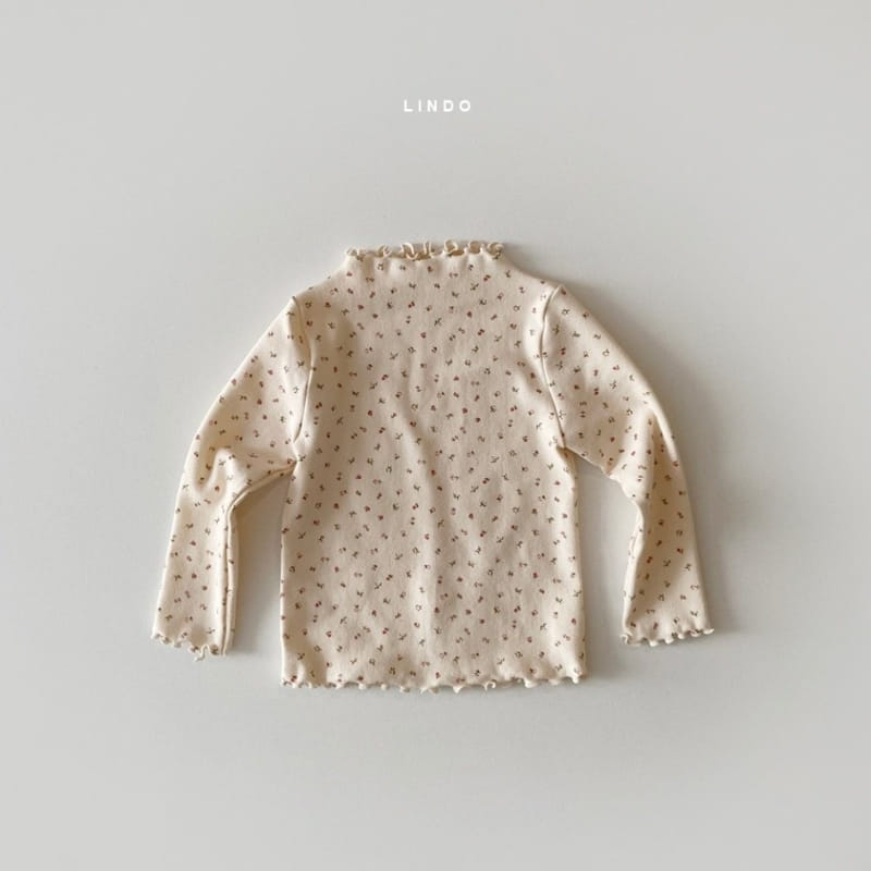 LINDO - Korean Children Fashion - #Kfashion4kids - Small Flower Half Turtleneck Tee