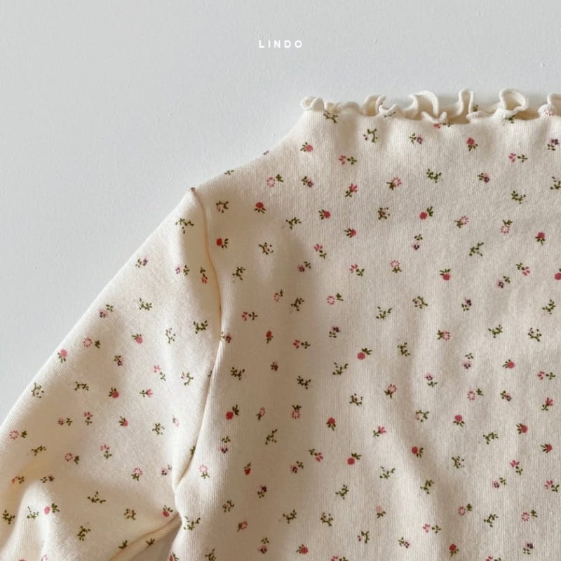 LINDO - Korean Children Fashion - #Kfashion4kids - Small Flower Half Turtleneck Tee - 3