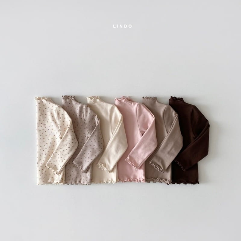 LINDO - Korean Children Fashion - #Kfashion4kids - Small Flower Half Turtleneck Tee - 6