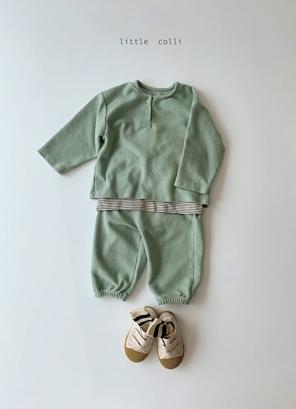 LITTLE COLLI - Korean Children Fashion - #Kfashion4kids - Bebe Tery Top Bottom Set - 4