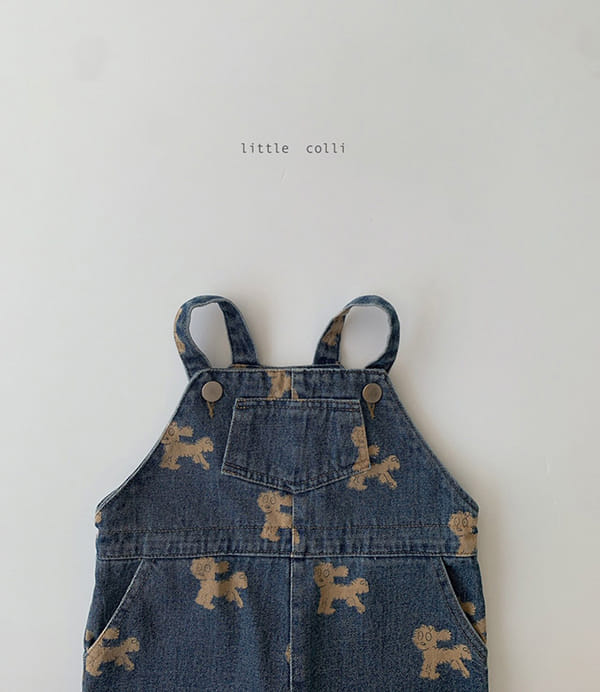LITTLE COLLI - Korean Children Fashion - #Kfashion4kids - Bebe Puppy Denim Dungarees