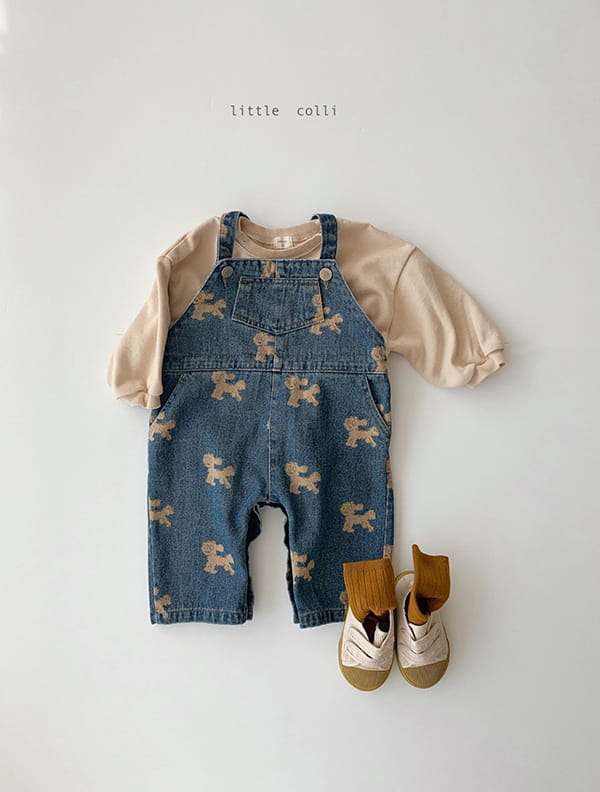 LITTLE COLLI - Korean Children Fashion - #Kfashion4kids - Bebe Puppy Denim Dungarees - 2