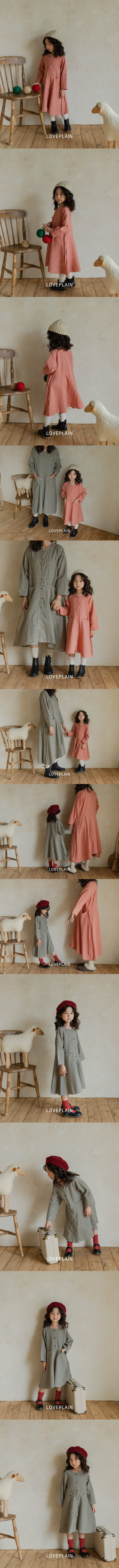 LOVE PLAIN - Korean Children Fashion - #Kfashion4kids - Loha Check One-piece with Mom
