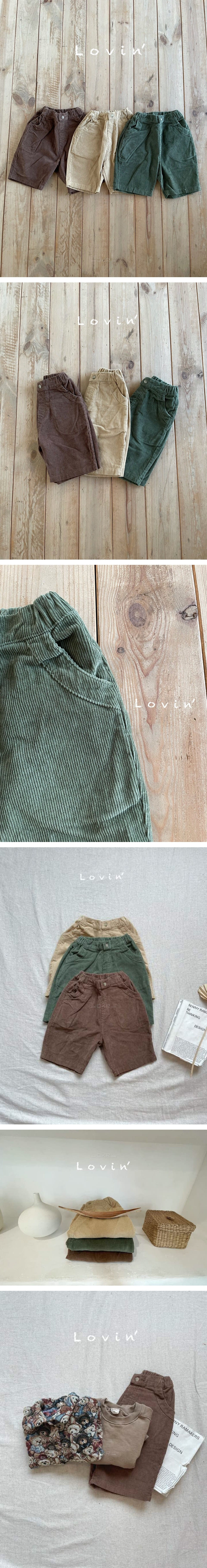 LOVIN - Korean Children Fashion - #Kfashion4kids - Corduroy Midi Pants