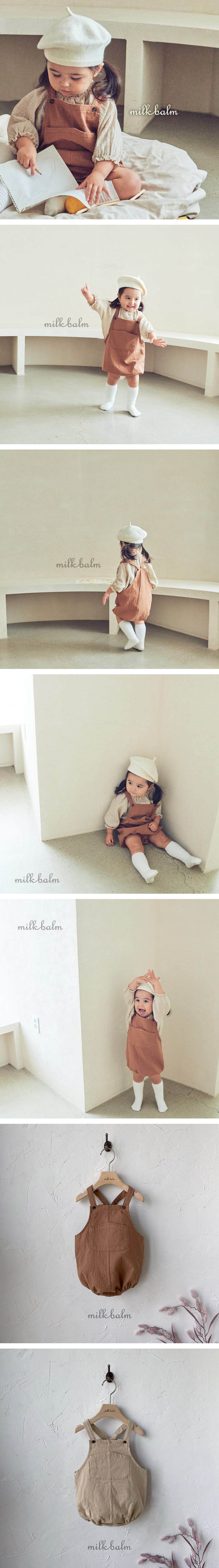 MILK BALM - Korean Children Fashion - #Kfashion4kids - Brownie Suspender Bodysuit