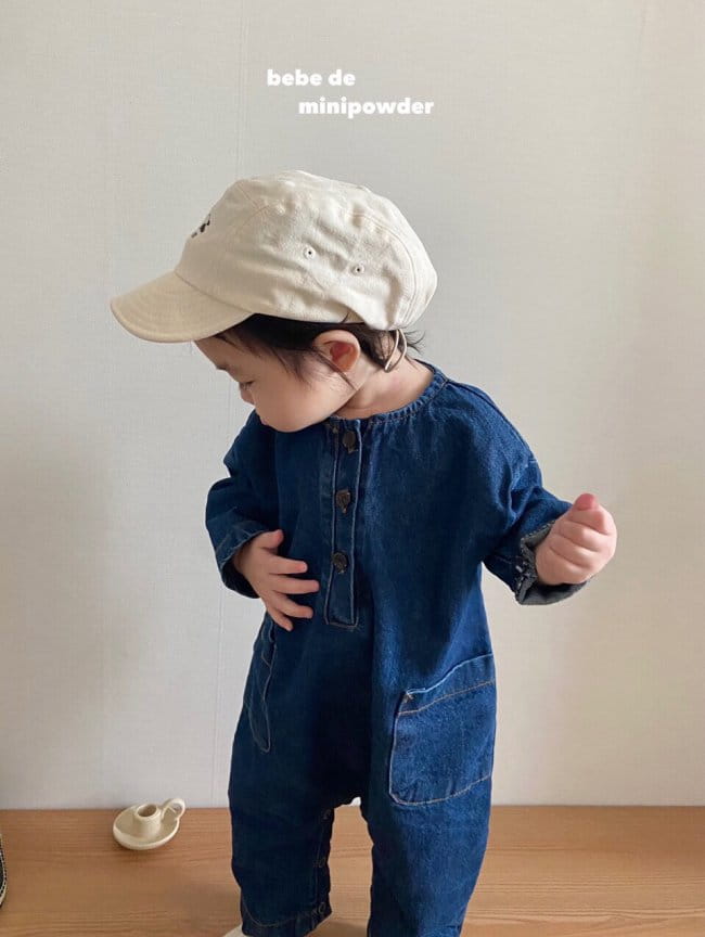 MINI POWDER - Korean Children Fashion - #Kfashion4kids - Pocket Denim Bodysuit