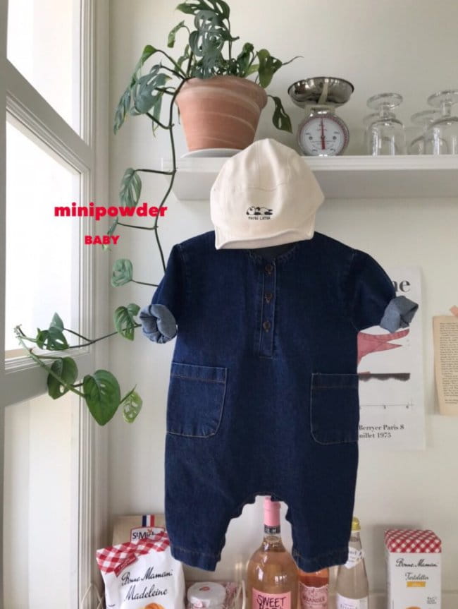 MINI POWDER - Korean Children Fashion - #Kfashion4kids - Pocket Denim Bodysuit - 2