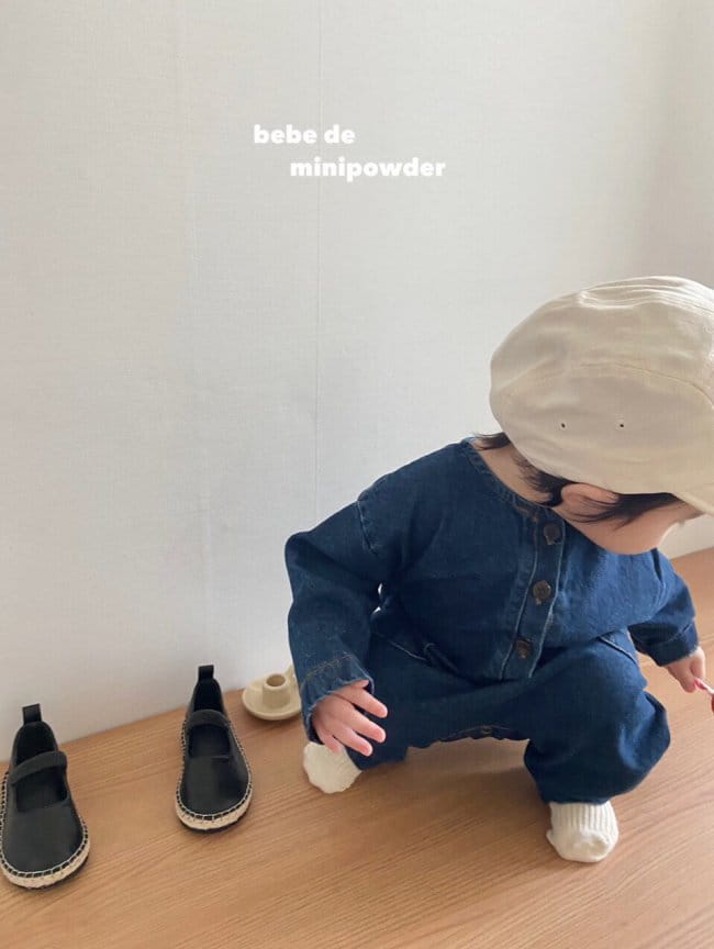 MINI POWDER - Korean Children Fashion - #Kfashion4kids - Pocket Denim Bodysuit - 3
