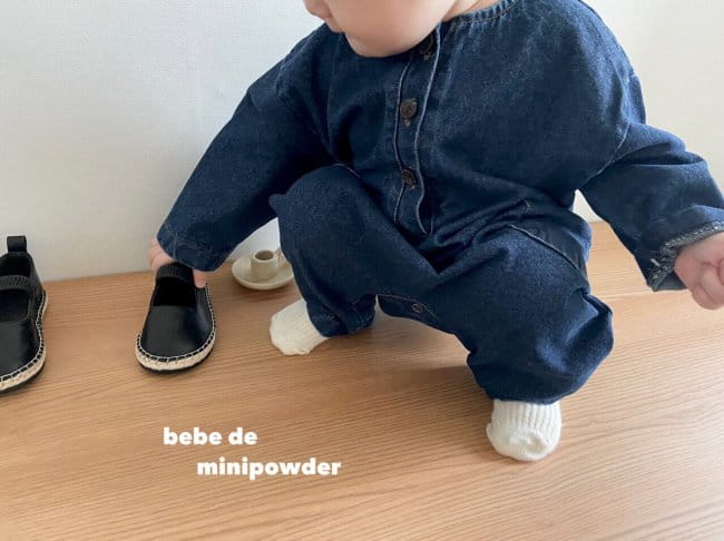 MINI POWDER - Korean Children Fashion - #Kfashion4kids - Pocket Denim Bodysuit - 6