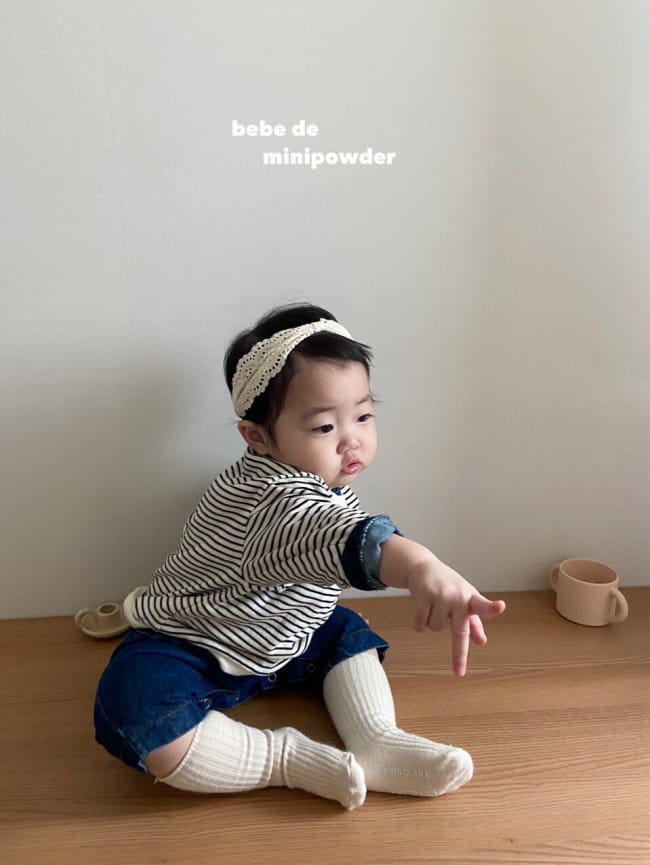 MINI POWDER - Korean Children Fashion - #Kfashion4kids - Pocket Denim Bodysuit - 8