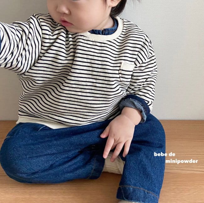 MINI POWDER - Korean Children Fashion - #Kfashion4kids - Bebe Stripes Pocket Sweatshirt - 7