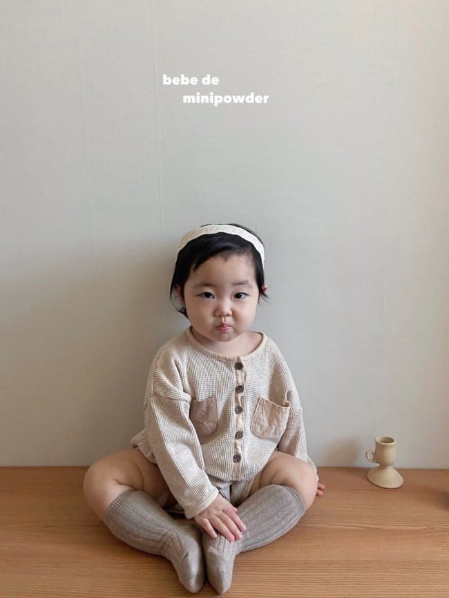 MINI POWDER - Korean Children Fashion - #Kfashion4kids - Waffle Color Bodysuit - 12
