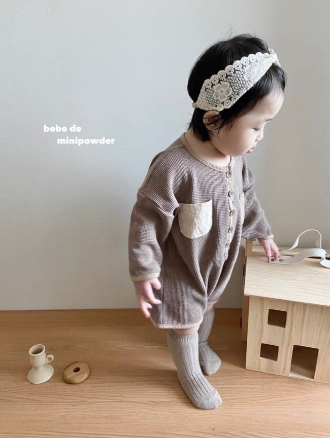 MINI POWDER - Korean Children Fashion - #Kfashion4kids - Waffle Color Bodysuit - 4