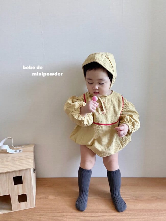 MINI POWDER - Korean Children Fashion - #Kfashion4kids - Rabbit Embroidery Bodysuit