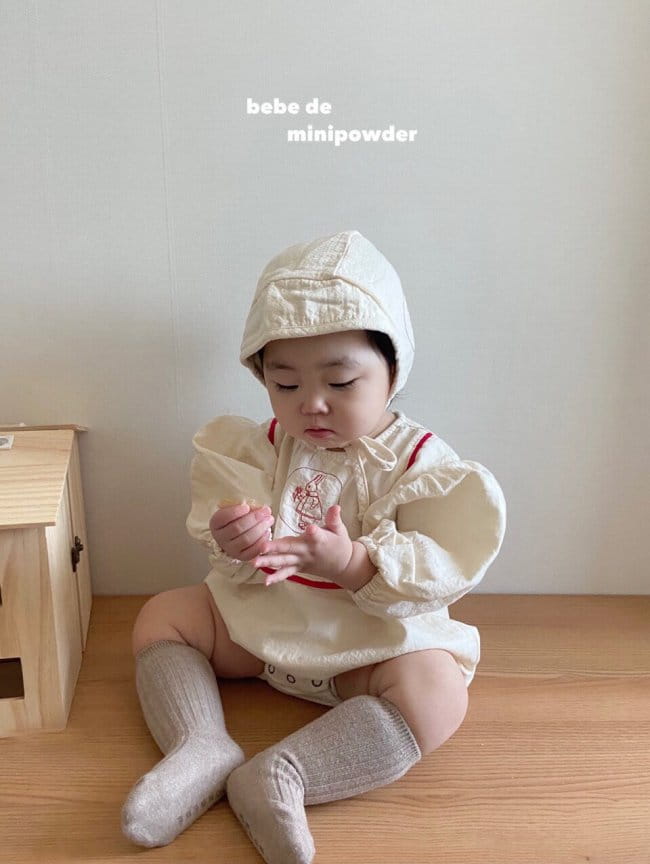 MINI POWDER - Korean Children Fashion - #Kfashion4kids - Rabbit Embroidery Bodysuit - 11