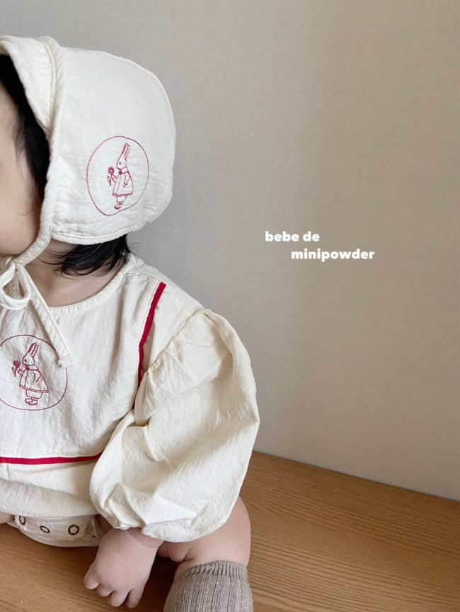 MINI POWDER - Korean Children Fashion - #Kfashion4kids - Rabbit Embroidery Bodysuit - 12