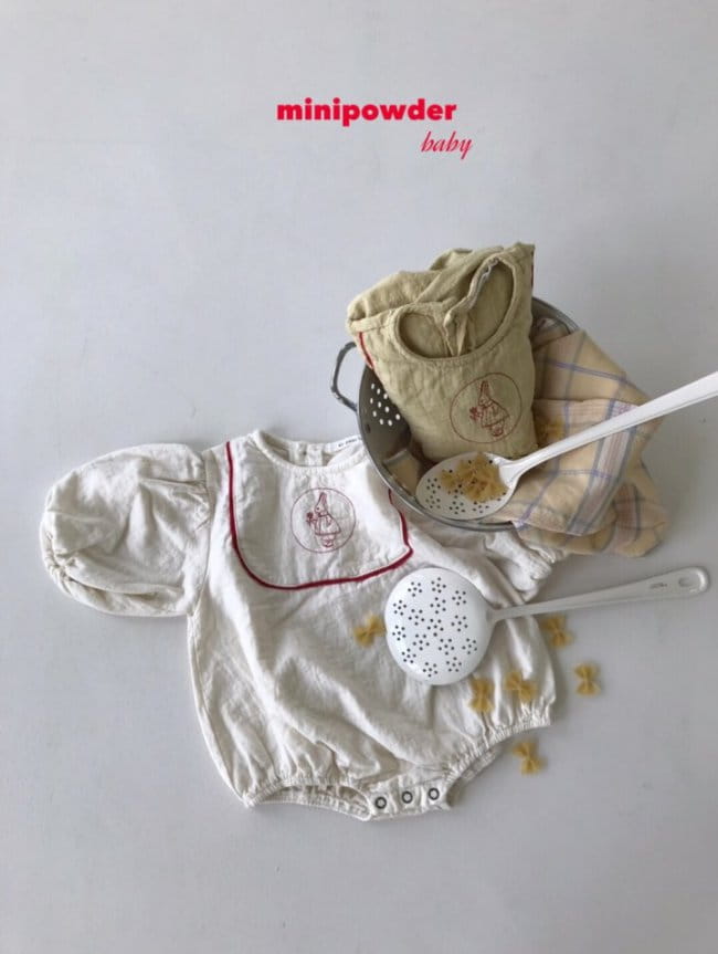 MINI POWDER - Korean Children Fashion - #Kfashion4kids - Rabbit Embroidery Bodysuit - 2