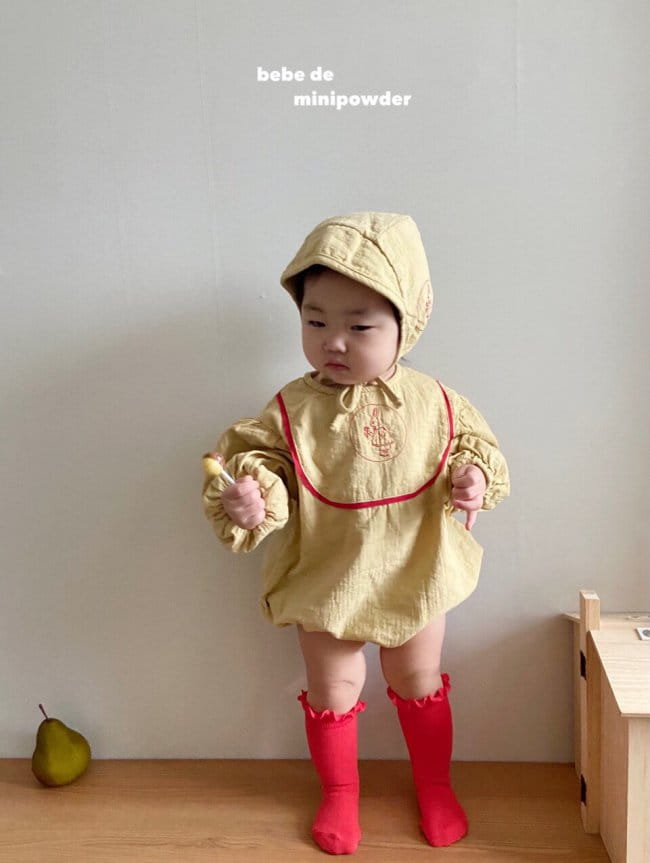 MINI POWDER - Korean Children Fashion - #Kfashion4kids - Rabbit Embroidery Bodysuit - 4