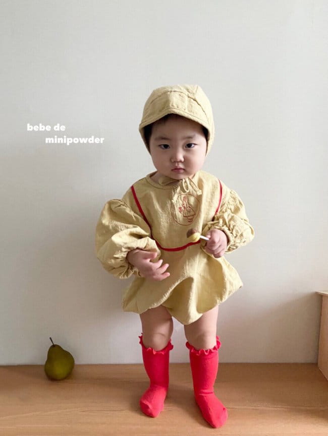 MINI POWDER - Korean Children Fashion - #Kfashion4kids - Rabbit Embroidery Bodysuit - 6