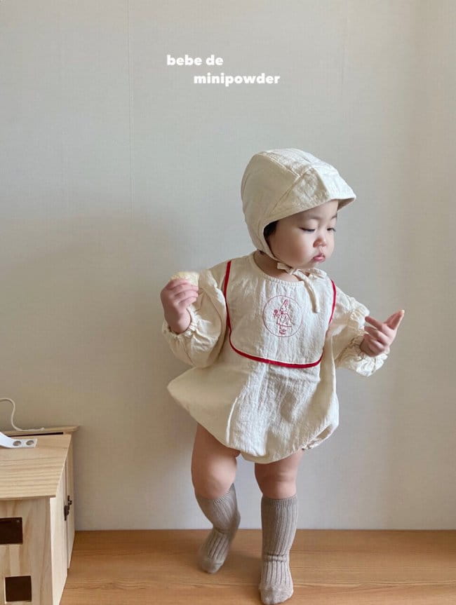 MINI POWDER - Korean Children Fashion - #Kfashion4kids - Rabbit Embroidery Bodysuit - 9