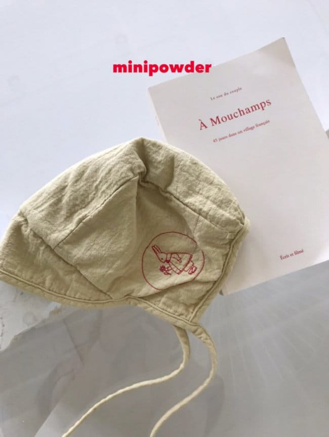 MINI POWDER - Korean Children Fashion - #Kfashion4kids - Rabbit Embroidery Bonnet - 2
