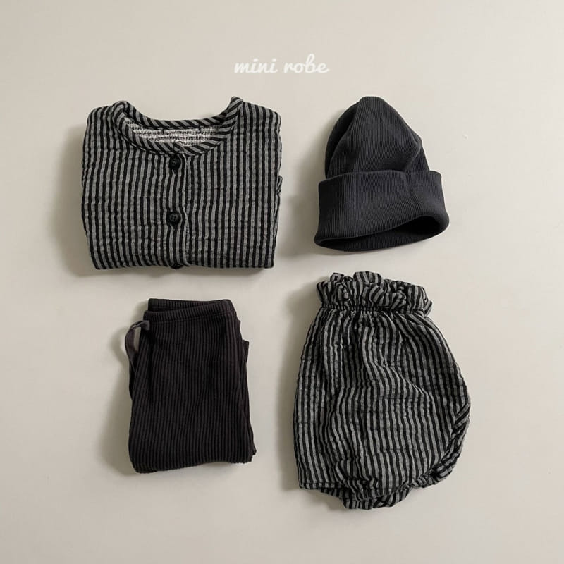 MINI ROBE - Korean Children Fashion - #Kfashion4kids - Stripe Top Bottom Set - 12