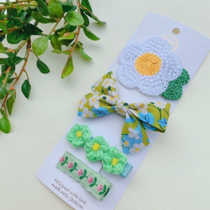 MINS - Korean Children Fashion - #Kfashion4kids - Greenary Hairpin [set of 4] - 3