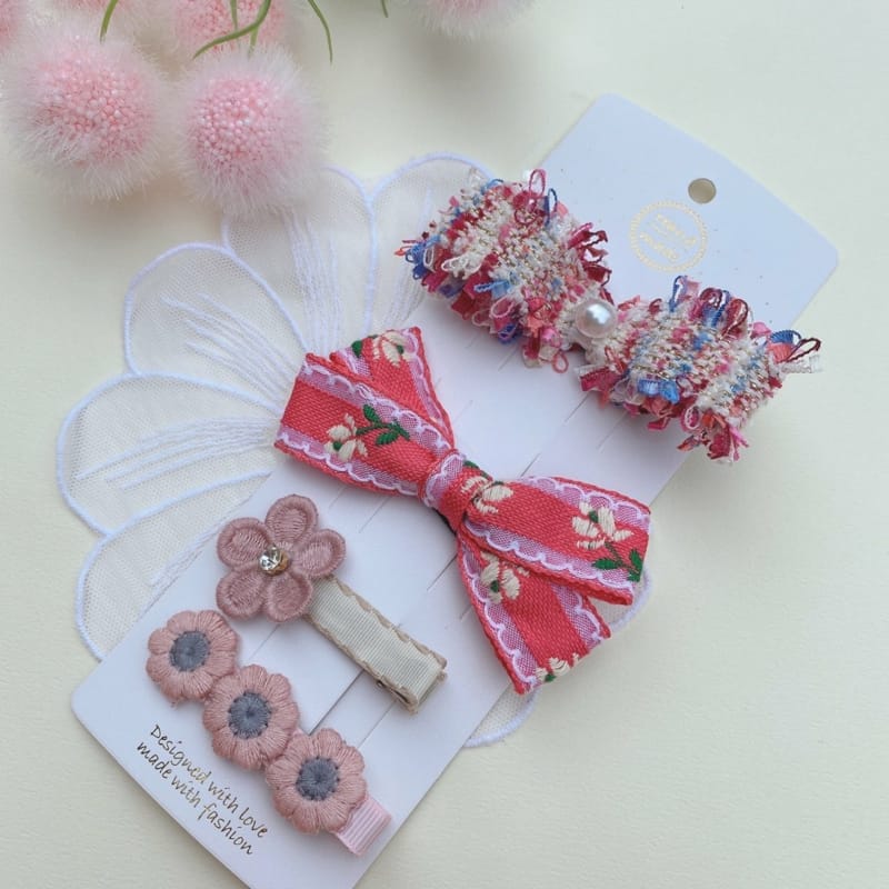 MINS - Korean Children Fashion - #Kfashion4kids - Vizo Flower Hairpin [set of 4]