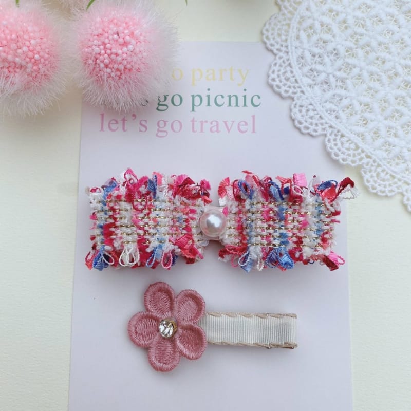 MINS - Korean Children Fashion - #Kfashion4kids - Vizo Flower Hairpin [set of 4] - 2