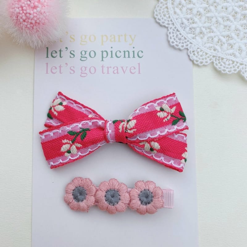 MINS - Korean Children Fashion - #Kfashion4kids - Vizo Flower Hairpin [set of 4] - 3