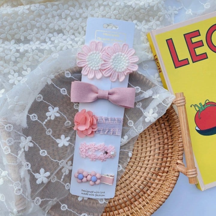 MINS - Korean Children Fashion - #Kfashion4kids - Pink Mood Hairpin [set of 5]